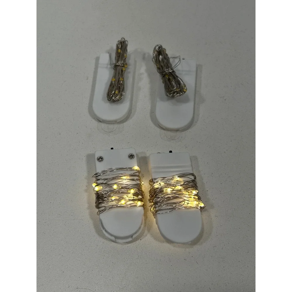 H&D Hyaline & Dora Crystal Christmas Tree Ornament Set of 2  + 4pc LED Lights